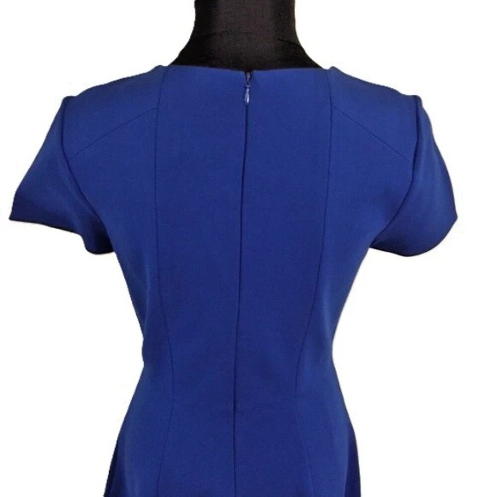Halston Heritage Cobalt Blue Ponte Fit &Flare Skater Dress Sz-8 NWT Retail $375 - Picture 10 of 11